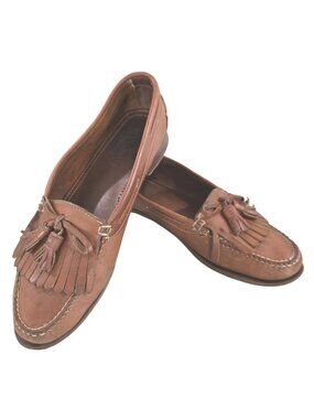 Cole Haan Country Mens Brown Leather Tassel Loafers Custom Made USA